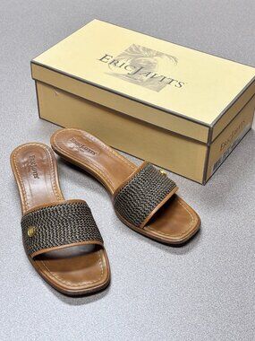 Eric Javits Bellport Woven Slide Sandals Size 8 1/2 Narrow